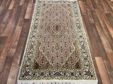 Indian Rug Hand Knotted Oriental Rug Fine Tabriz Silk Touch 5'7x3'0