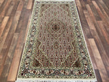 Indian Rug Hand Knotted Oriental Rug Fine Tabriz Silk Touch 5'7x3'0