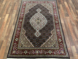 Indian Rug Hand Knotted Oriental Rug Fine Tabriz Silk Touch 6'0x4'0