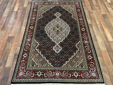 Indian Rug Hand Knotted Oriental Rug Fine Tabriz Silk Touch 6'0x4'0