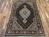 Indian Rug Hand Knotted Oriental Rug Fine Tabriz Silk Touch 6'0x4'0