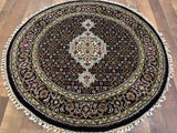 Indian Rug Hand Knotted Oriental Rug Fine Tabriz with Silk 3'0x3'0