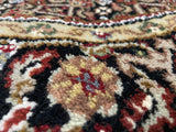 Indian Rug Hand Knotted Oriental Rug Fine Tabriz with Silk 3'0x3'0