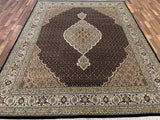 Indian Rug Hand Knotted Oriental Rug Fine Tabriz with Silk 8'0x10'0