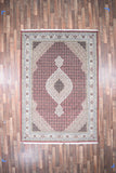Indian Rug Hand Knotted Oriental Rug Fine Tabriz with Silk 9'10x6'8