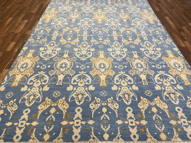 Indian Rug Hand Knotted Oriental Rug Fine Turkish Knot Oushak 8'0x11'3