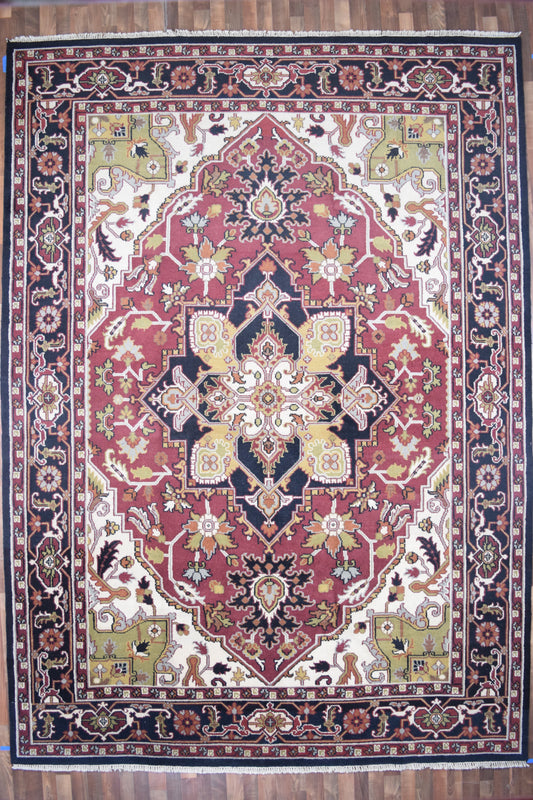 Indian Rug Hand Knotted Oriental Rug Heriz 10'0x14'0