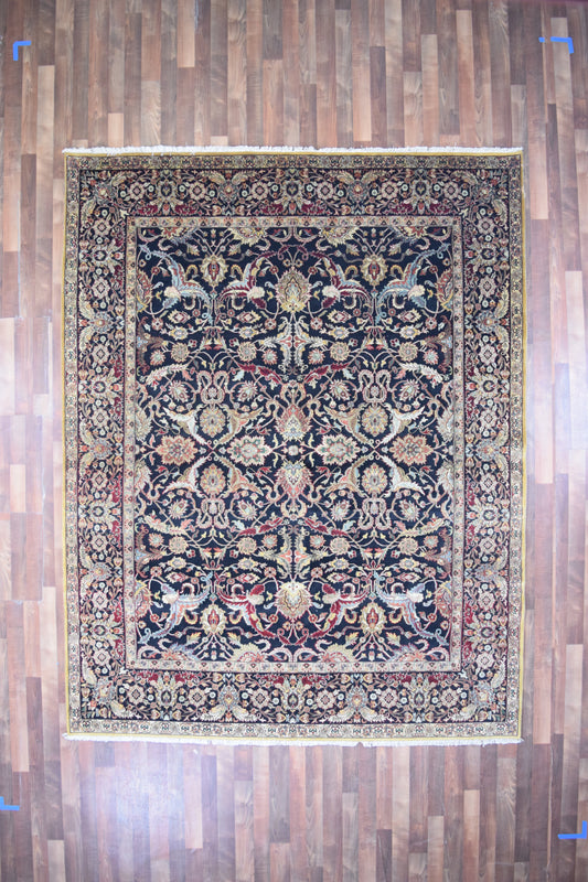 Indian Rug Hand Knotted Oriental Rug Kashan 10'0x7'9