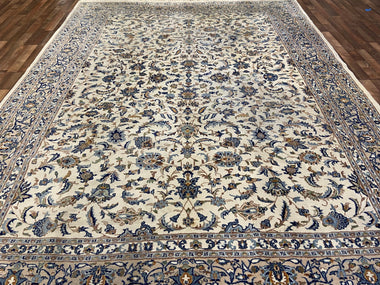 Indian Rug Hand Knotted Oriental Rug Kashan 11'11x9'1