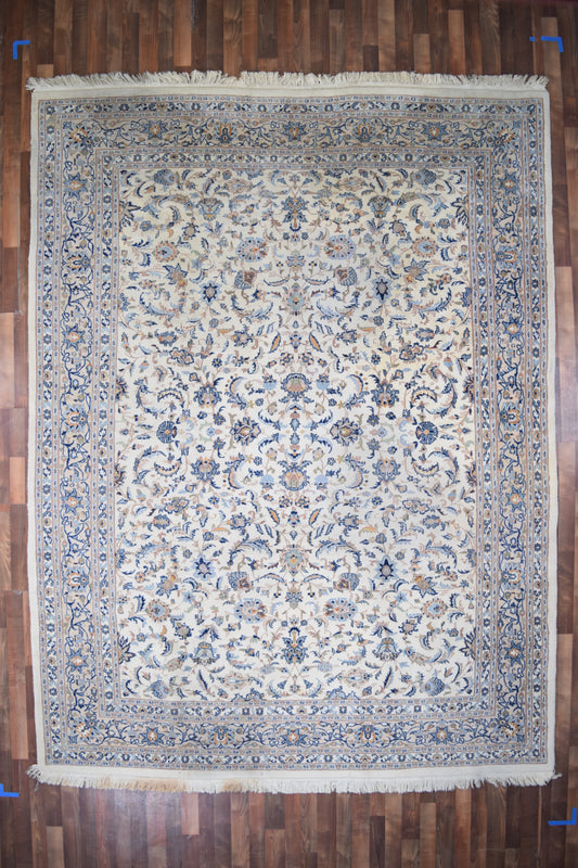 Indian Rug Hand Knotted Oriental Rug Kashan 11'11x9'1
