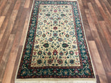 Indian Rug Hand Knotted Oriental Rug Kashan 3'1x5'2