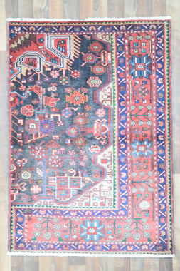 Indian Rug Hand Knotted Oriental Rug Kashan 3'4x4'9