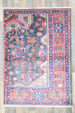 Indian Rug Hand Knotted Oriental Rug Kashan 3'4x4'9