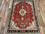 Indian Rug Hand Knotted Oriental Rug Kashan 3'5x4'10