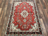 Indian Rug Hand Knotted Oriental Rug Kashan 3'5x4'10