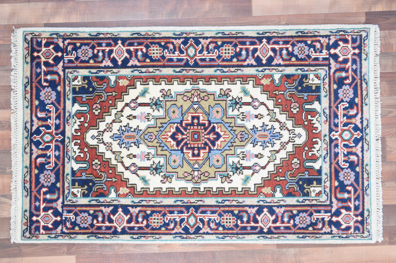 Indian Rug Hand Knotted Oriental Rug Kashan 5'0x3'0