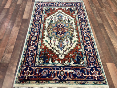 Indian Rug Hand Knotted Oriental Rug Kashan 5'0x3'0