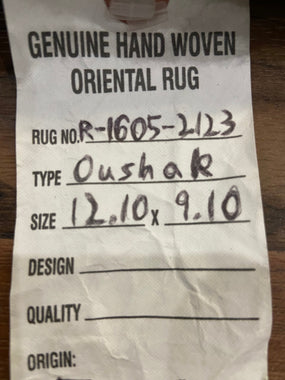 Indian Rug Hand Knotted Oriental Rug Oushak 12'10x9'10