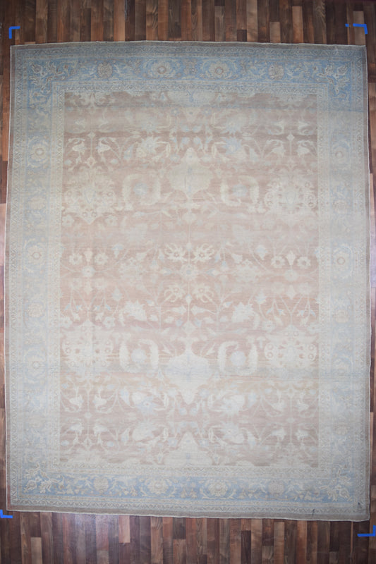 Indian Rug Hand Knotted Oriental Rug Oushak 12'10x9'10