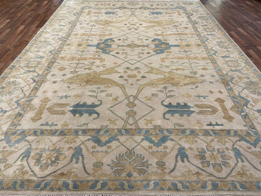 Indian Rug Hand Knotted Oriental Rug Oushak - Origin 107 13'11x10'1