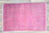 Indian Rug Hand Knotted Oriental Rug Over Dye 3'2x4'10