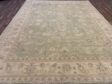 Indian Rug Hand Knotted Oriental Rug Peshawar 9'3x11'8