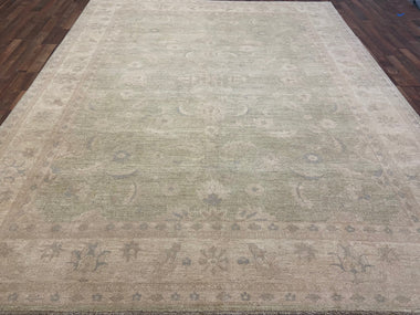 Indian Rug Hand Knotted Oriental Rug Peshawar 9'3x11'8