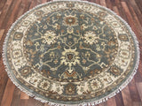 Indian Rug Hand Knotted Oriental Rug Round Oushak 5'11x5'9
