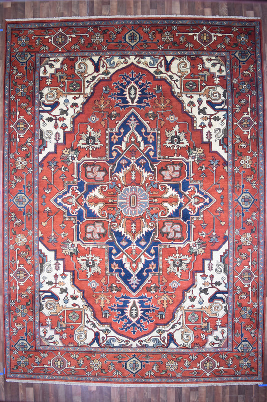 Indian Rug Hand Knotted Oriental Rug Serapi 13'11x9'11