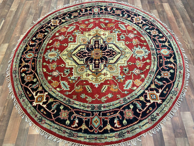 Indian Rug Hand Knotted Oriental Rug Serapi 6'0x6'0