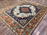 Indian Rug Hand Knotted Oriental Rug Serapi 7'11x9'10