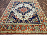 Indian Rug Hand Knotted Oriental Rug Serapi 7'11x9'10