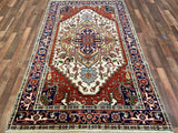 Indian Rug Hand Knotted Oriental Rug Serapi 8'0x4'11