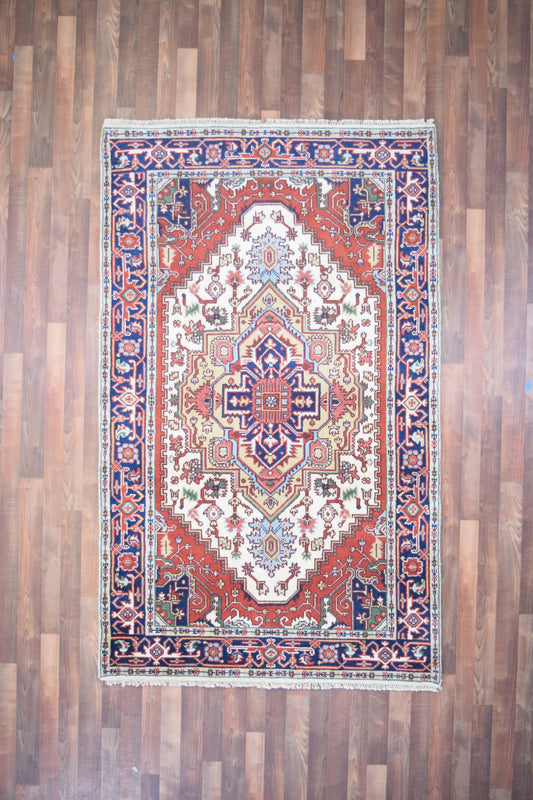 Indian Rug Hand Knotted Oriental Rug Serapi 8'0x4'11