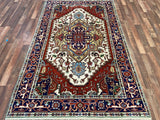 Indian Rug Hand Knotted Oriental Rug Serapi 8'0x4'11