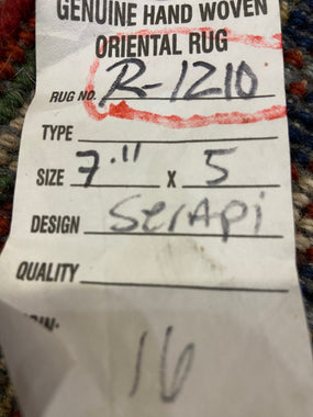 Indian Rug Hand Knotted Oriental Rug Serapi (Origin #16) 7'11x5'0