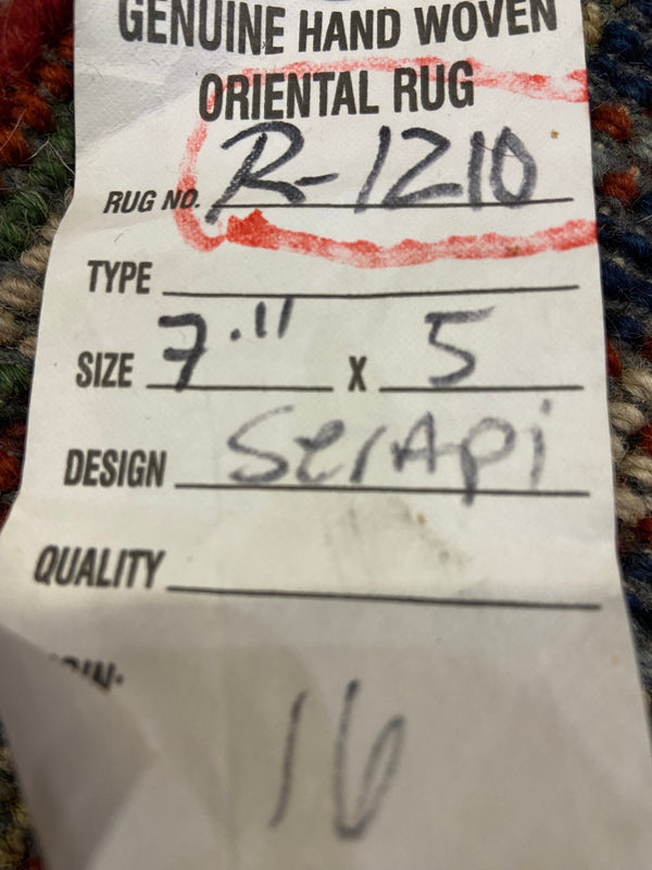 Indian Rug Hand Knotted Oriental Rug Serapi (Origin #16) 7'11x5'0