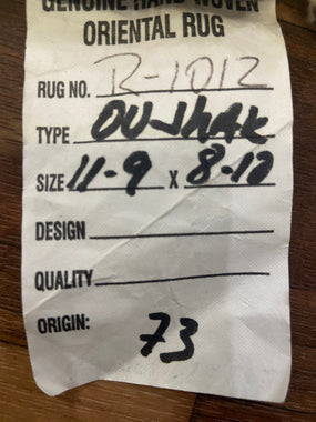 Indian Rug Hand Knotted Oriental Rug Type: Oushak (Origin #73) 11'9x8'10