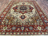 Indian Rug Hand Knotted Oriental Rug Very Fine Serapi 9'10x13'11