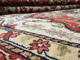 Indian Rug Hand Knotted Oriental Rug Very Fine Serapi 9'10x13'11