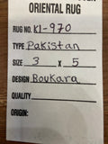Pakistani Rug Hand Knotted Oriental Rug Type: Pakistan // Design: Boukara 3'0x5'0