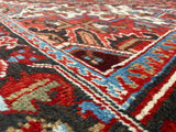 Persian Rug Hand Knotted Oriental Rug Very Fine Persian Heriz 7'8x11