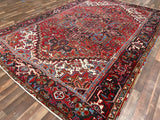 Persian Rug Hand Knotted Oriental Rug Very Fine Persian Heriz 7'8x11