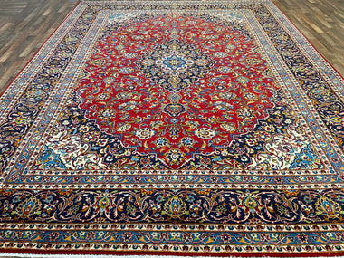 Persian Rug Hand Knotted Oriental Rug Very Fine Persian Kashan 10'3x12'10