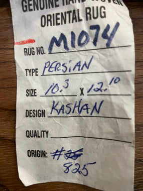 Persian Rug Hand Knotted Oriental Rug Very Fine Persian Kashan 10'3x12'10