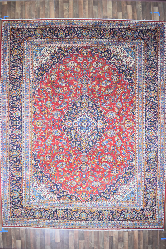 Persian Rug Hand Knotted Oriental Rug Very Fine Persian Kashan 10'3x12'10