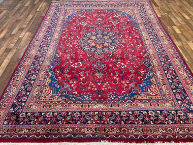 Persian Rug Hand Knotted Oriental Rug Very Fine Persian Kashan 11'1x7'10