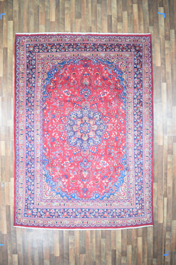 Persian Rug Hand Knotted Oriental Rug Very Fine Persian Kashan 11'1x7'10