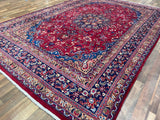 Persian Rug Hand Knotted Oriental Rug Very Fine Persian Kashan 11'1x7'10