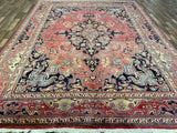 Persian Rug Hand Knotted Oriental Rug Very Fine Persian Kashan 11'2x8'8